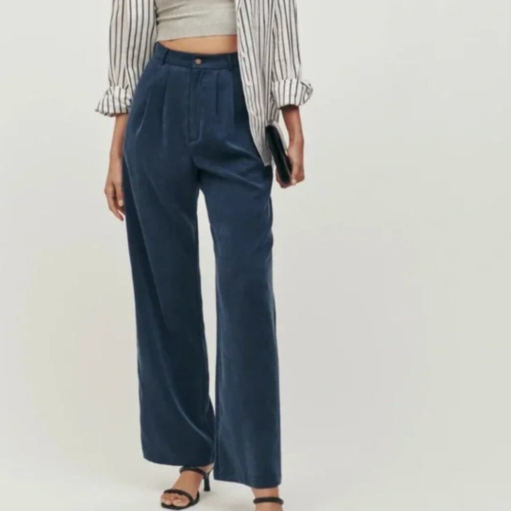 Reformation Mason Pant in Navy